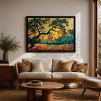 Oak Tree Wall Art Quercus Framed Canvas Landscape Sunset Rustic Farmhouse Home Decor