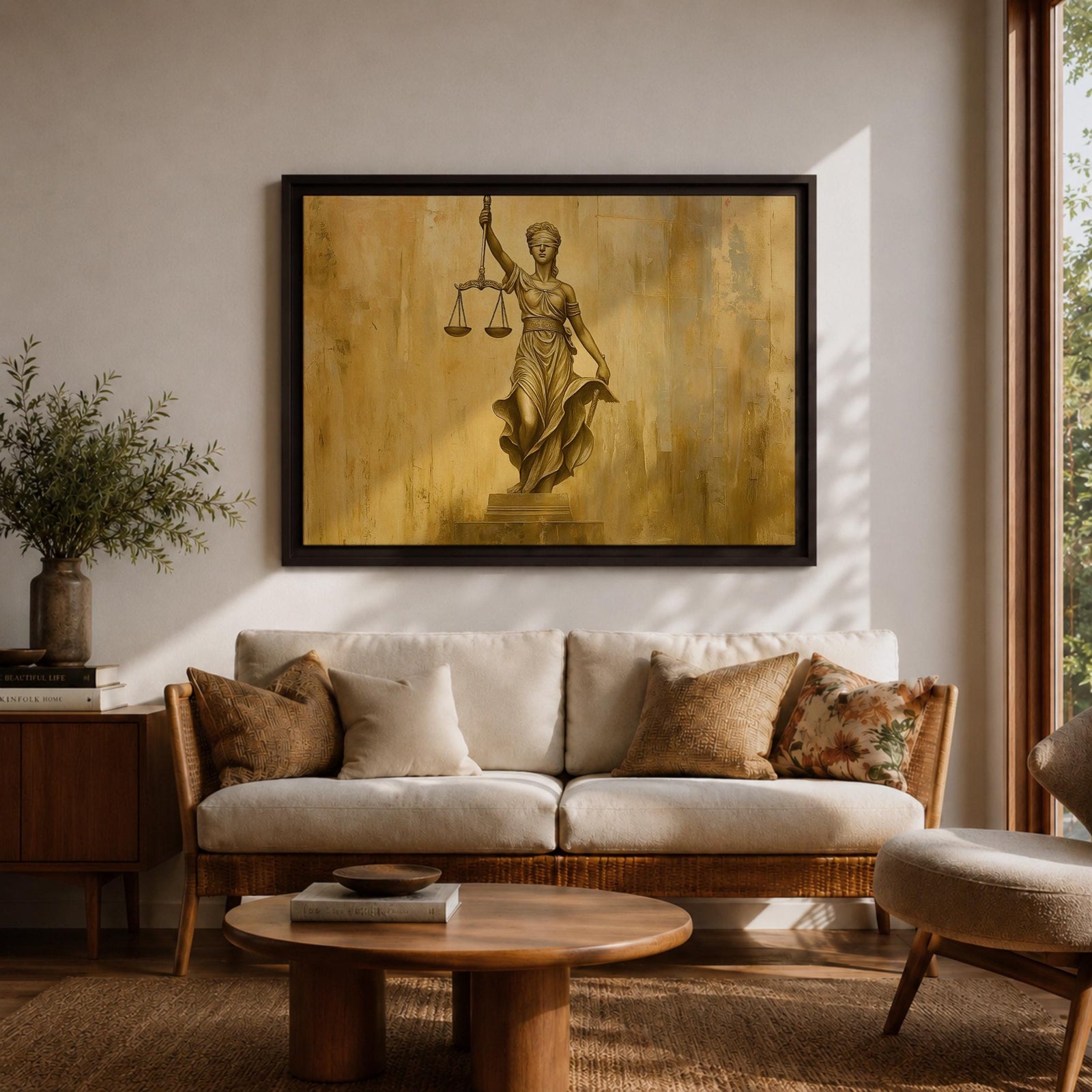 Lady Justice Wall Art La Justicia Framed Canvas Courtroom Lawyer Attorney Legal Home Decor