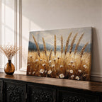 Wheat Field Wall Art Barley Field Framed Canvas Harvest Rustic Landscape Farmhouse Home Decor