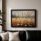 Wheat Field Wall Art Barley Field Framed Canvas Harvest Rustic Landscape Farmhouse Home Decor