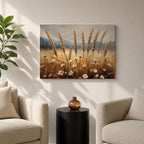 Wheat Field Wall Art Barley Field Framed Canvas Harvest Rustic Landscape Farmhouse Home Decor