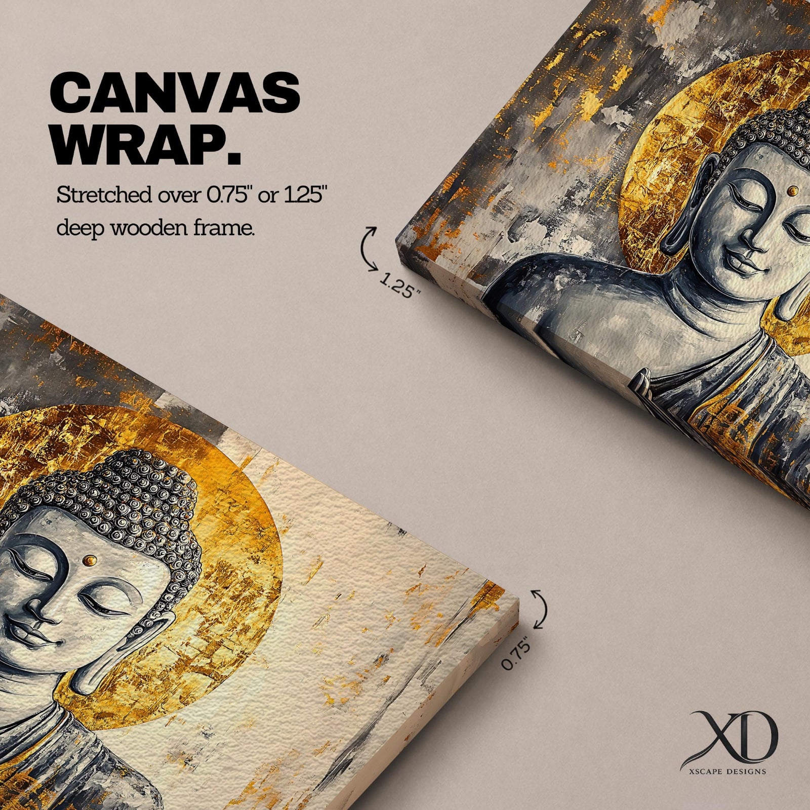 Buddha Wall Art Shakyamuni Framed Canvas Sacred Zen Vintage Buddhist Home Decor