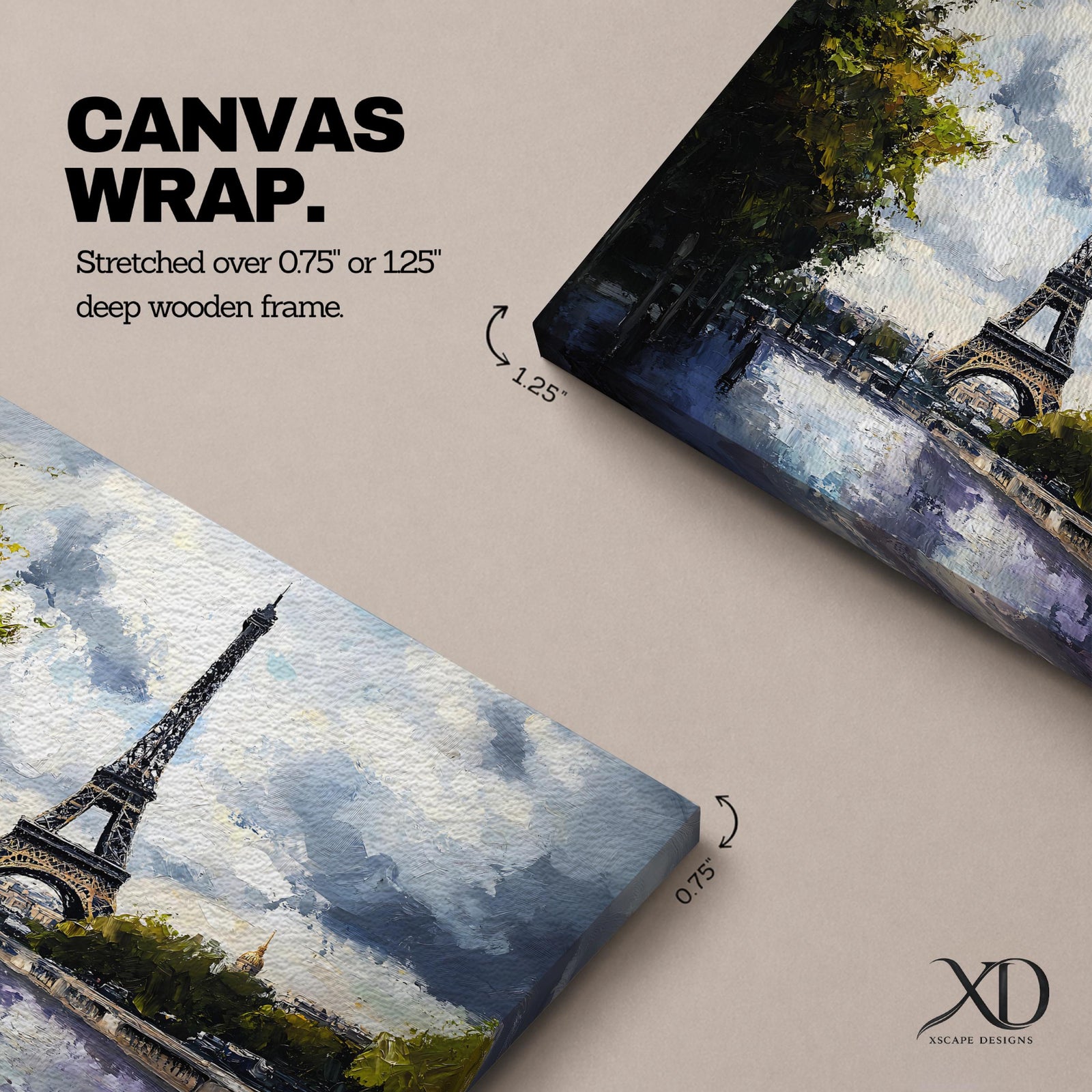 Eiffel Tower Wall Art Paris Landmark Framed Canvas Parisian Vintage Cityscape France Home Decor