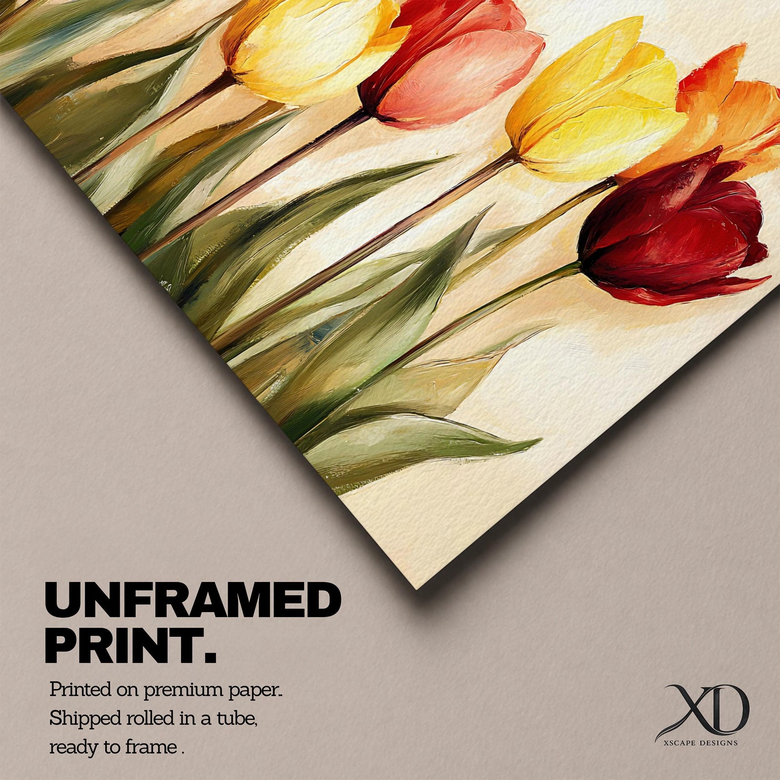 Tulip Wall Art Spring Tulips Framed Canvas Botanical Floral Vintage Cottage Home Decor