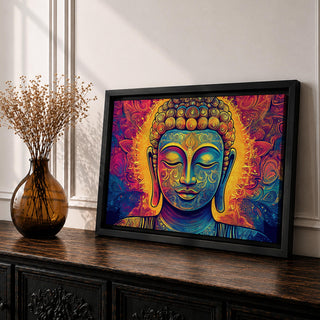 Buddha Wall Art Shakyamuni Framed Canvas Meditation Zen Buddhist Spiritual Living Room Decor