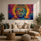 Buddha Wall Art Shakyamuni Framed Canvas Meditation Zen Buddhist Spiritual Living Room Decor