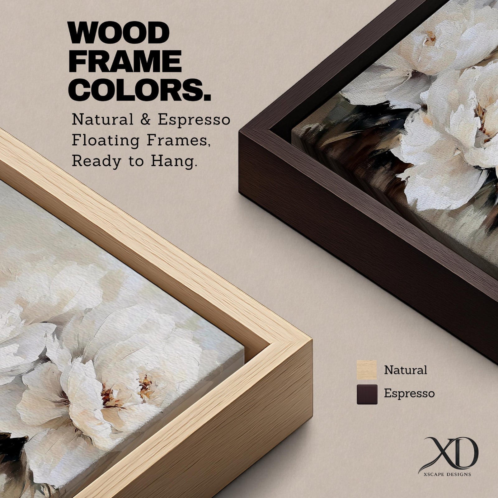 White Peonies Wall Art Garden Peony Framed Canvas Impasto Floral Vintage Home Decor
