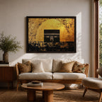 Kaaba Mecca Wall Art Sacred Kaaba Framed Canvas Islamic Mosque Prayer Room Decor