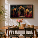Islamic Archway Wall Art Moorish Arch Framed Canvas Ornate Palace Moroccan Home Decor