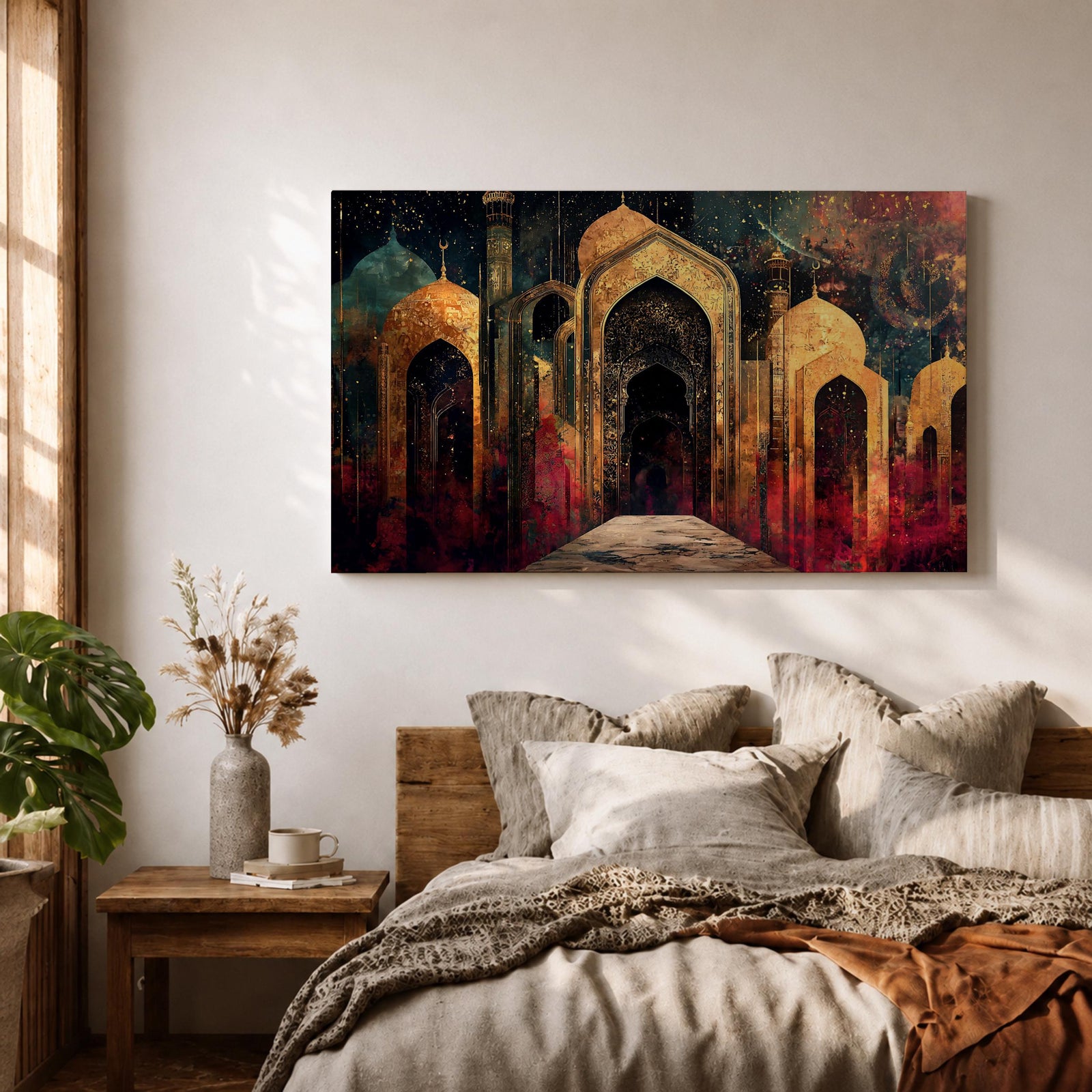 Islamic Archway Wall Art Moorish Arch Framed Canvas Ornate Palace Moroccan Home Decor