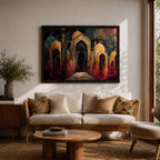 Islamic Archway Wall Art Moorish Arch Framed Canvas Ornate Palace Moroccan Home Decor