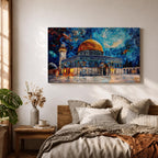Dome of the Rock Wall Art Temple Mount Framed Canvas Islamic Architecture Home Decor