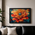 Peony Wall Art Bloom Framed Canvas Botanical Garden Abstract Floral Living Room Home Decor