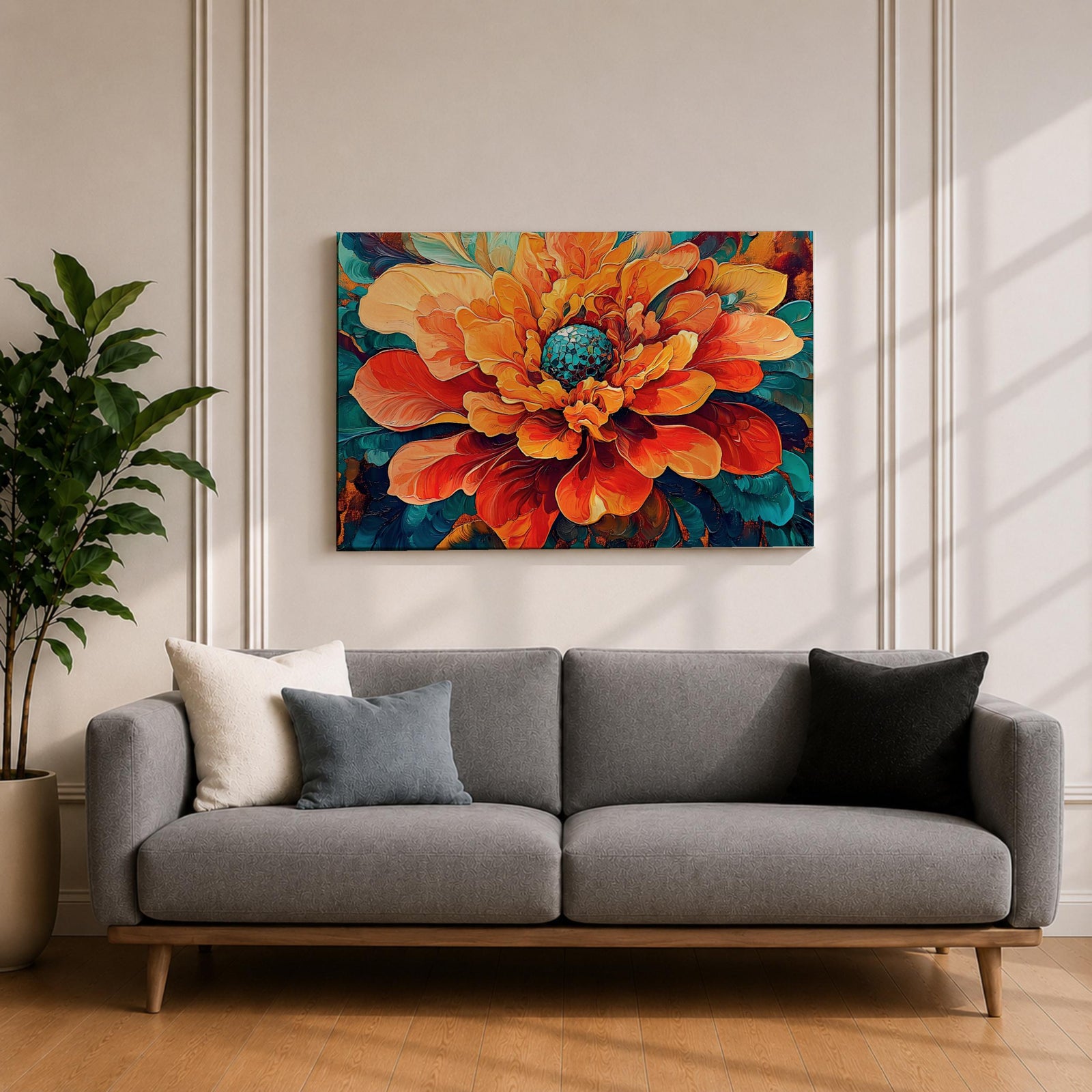 Peony Wall Art Bloom Framed Canvas Botanical Garden Abstract Floral Living Room Home Decor