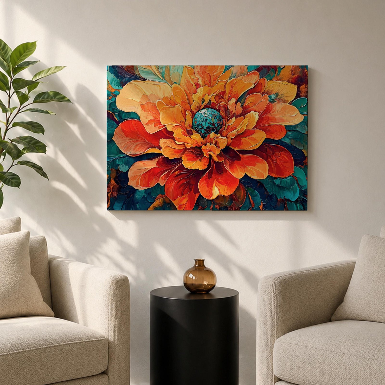 Peony Wall Art Bloom Framed Canvas Botanical Garden Abstract Floral Living Room Home Decor