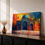 Islamic Mosque Wall Art Mughal Mosque Framed Canvas Ornate Archway Muslim Home Decor
