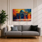 Islamic Mosque Wall Art Mughal Mosque Framed Canvas Ornate Archway Muslim Home Decor