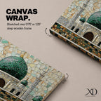 Masjid Al Nabawi Wall Art Prophets Mosque Framed Canvas Green Dome Mosaic Islamic Decor