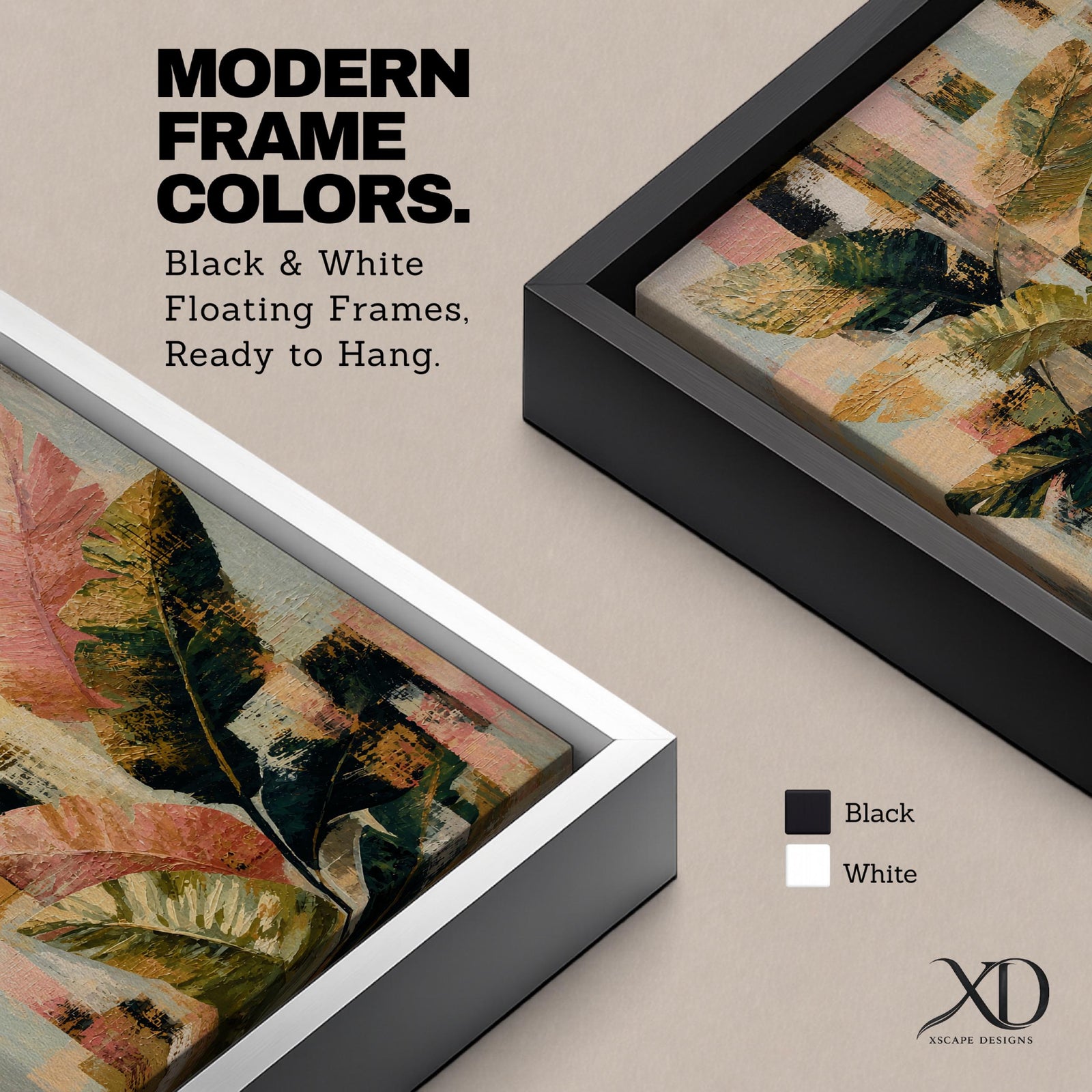 Sophisticated tropical leaves wall art featuring banana plant foliage in soft blush pink, sage green, cream, and gold tones. Modern botanical artwork with layered textures, abstract geometric elements, and elegant organic forms, perfect for contemporary, boho, and neutral home decor.