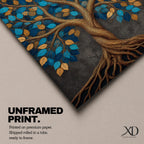 Bring harmony and elegance into your home with this Tree of Life Wall Art, featuring striking teal and gold leaves against a richly textured charcoal background. Twisting branches and intricate roots create a contemporary botanical design that symbolizes strength, growth, and connection, making it a beautiful centerpiece for spiritual and modern interiors.