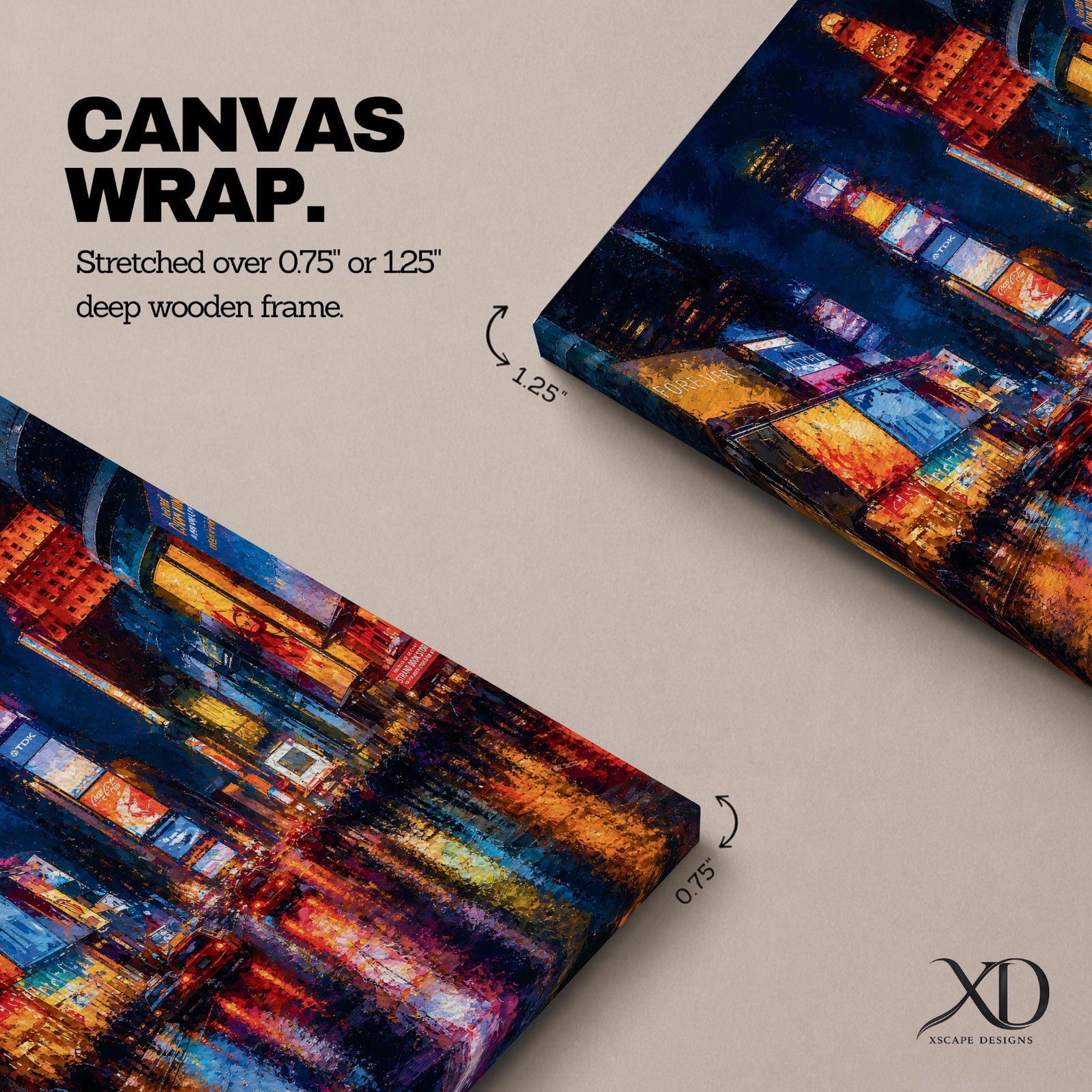 Bring the energy of Manhattan into your space with this Times Square Wall Art, featuring vibrant neon reflections shimmering across rain-soaked streets in a rich impressionist style. Bold city lights, expressive brushwork, and dramatic nighttime colors make this New York canvas a striking centerpiece for offices, lofts, and modern interiors.