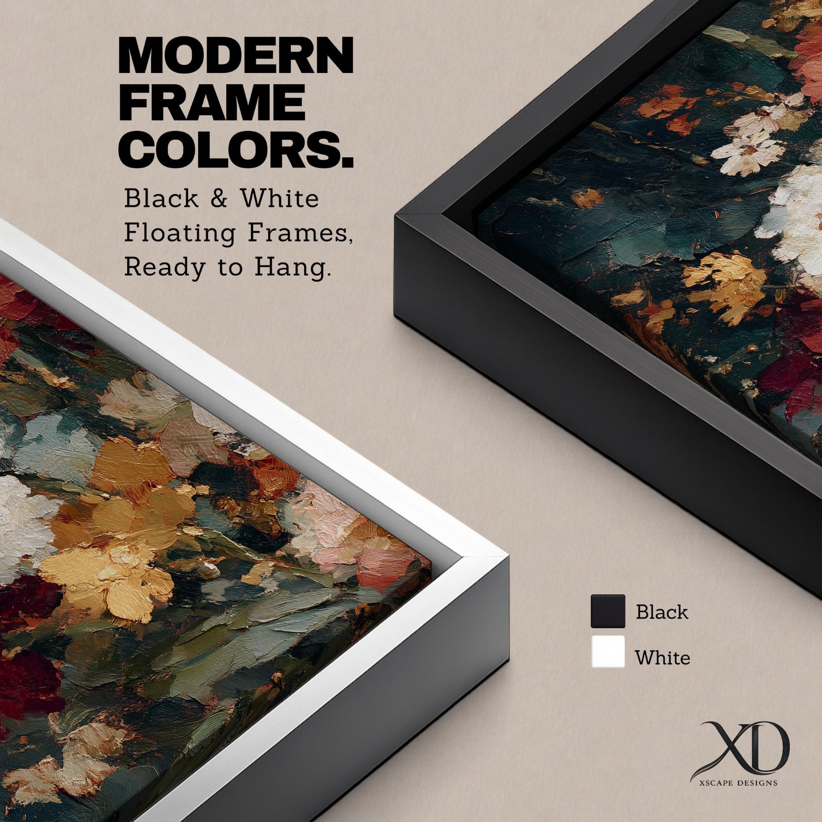 Moody floral wall art featuring richly textured blossoms in cream, burgundy, blush pink, and golden tones against a deep dark background. Expressive impressionist brushwork and layered botanical details create an elegant vintage-inspired composition perfect for sophisticated home decor.