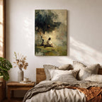 Reflect on faith and peace with this Jesus Praying Wall Art, portraying Christ seated beneath a tree in a tranquil garden rendered in soft impressionist brushstrokes. Neutral earth tones, atmospheric light, and a serene landscape create a meaningful focal point for Christian homes and prayer spaces.