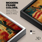 Statue of Liberty wall art featuring Lady Liberty standing before a dramatic American flag rendered in bold abstract brushstrokes. Rich red, white, blue, and gold tones create a patriotic artwork that celebrates freedom, independence, national pride, and the enduring spirit of the United States.