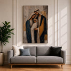 Celebrate faith and family with this Holy Family Wall Art, featuring Mary, Joseph, and the infant Jesus in a beautifully textured painterly style with elegant gold leaf-inspired accents. This timeless Catholic canvas print brings warmth, peace, and devotion to prayer rooms, home altars, churches, or living spaces.