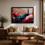 Peacock Wall Art Royal Feathers Framed Canvas Botanical Floral Nature Exotic Garden Decor
