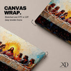 Last Supper Wall Art Jesus and Apostles Framed Canvas Christian Biblical Rustic Home Decor