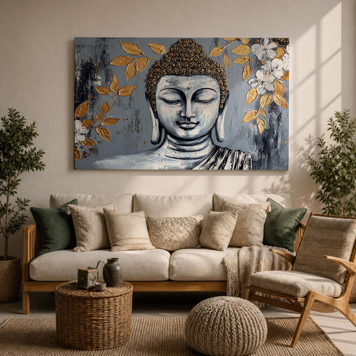 Buddha Wall Art Gautama Framed Canvas Buddhism Vintage Buddhist Zen Home Decor
