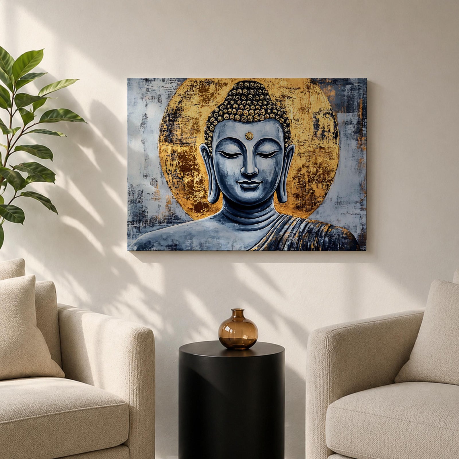 Buddha Wall Art Siddhartha Framed Canvas Zen Spiritual Meditation Boho Home Decor