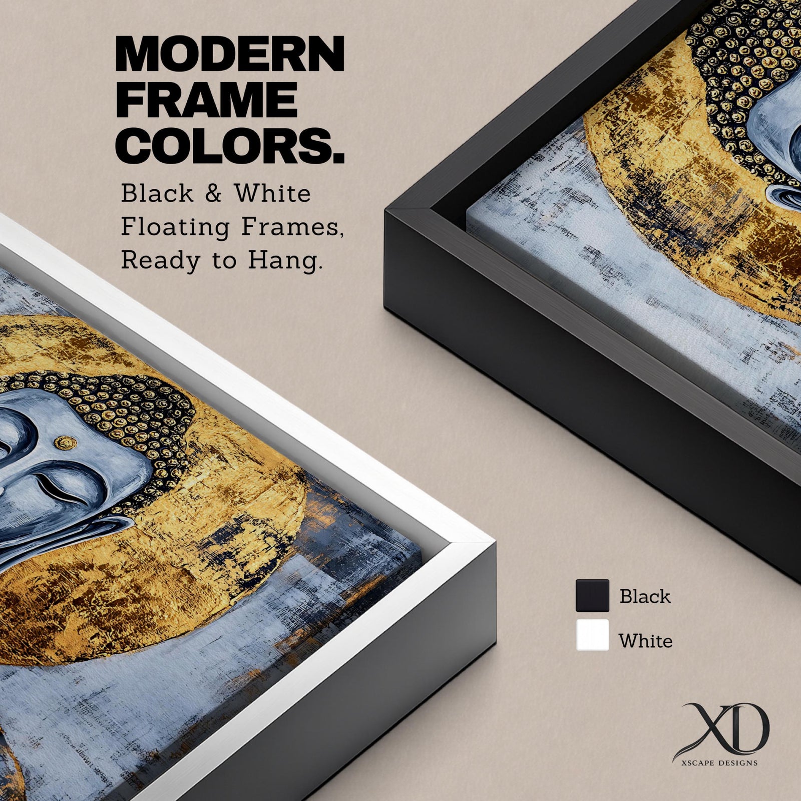 Buddha Wall Art Siddhartha Framed Canvas Zen Spiritual Meditation Boho Home Decor