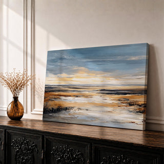 Rustic River Wall Art Salt Marsh Framed Canvas Wetland Landscape Cottage Home Decor