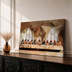 Last Supper Wall Art Jesus and Apostles Framed Canvas Abstract Biblical Christian Home Decor