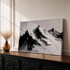 Mountain Wall Art Alpine Peaks Framed Canvas Nature Minimalist Landscape Nordic Modern Decor