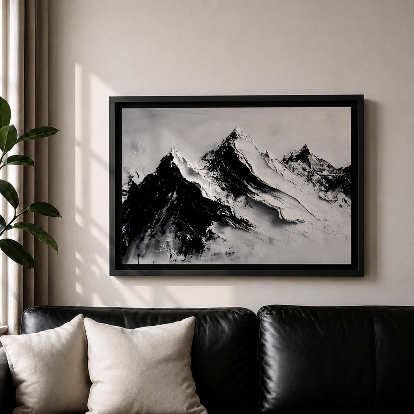 Mountain Wall Art Alpine Peaks Framed Canvas Nature Minimalist Landscape Nordic Modern Decor