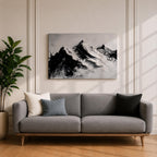 Mountain Wall Art Alpine Peaks Framed Canvas Nature Minimalist Landscape Nordic Modern Decor