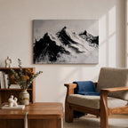 Mountain Wall Art Alpine Peaks Framed Canvas Nature Minimalist Landscape Nordic Modern Decor