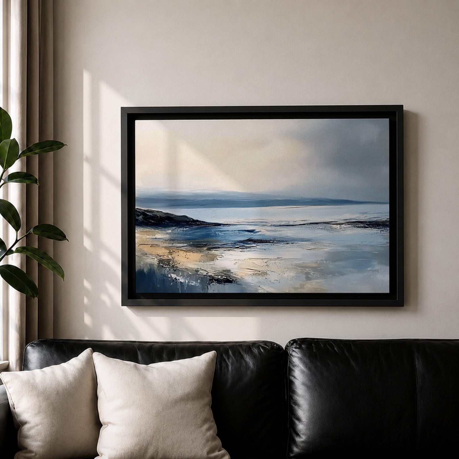 Seascape Wall Art Coastal Ocean Framed Canvas Abstract Landscape Gift Beach Home Decor
