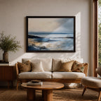Seascape Wall Art Coastal Ocean Framed Canvas Abstract Landscape Gift Beach Home Decor