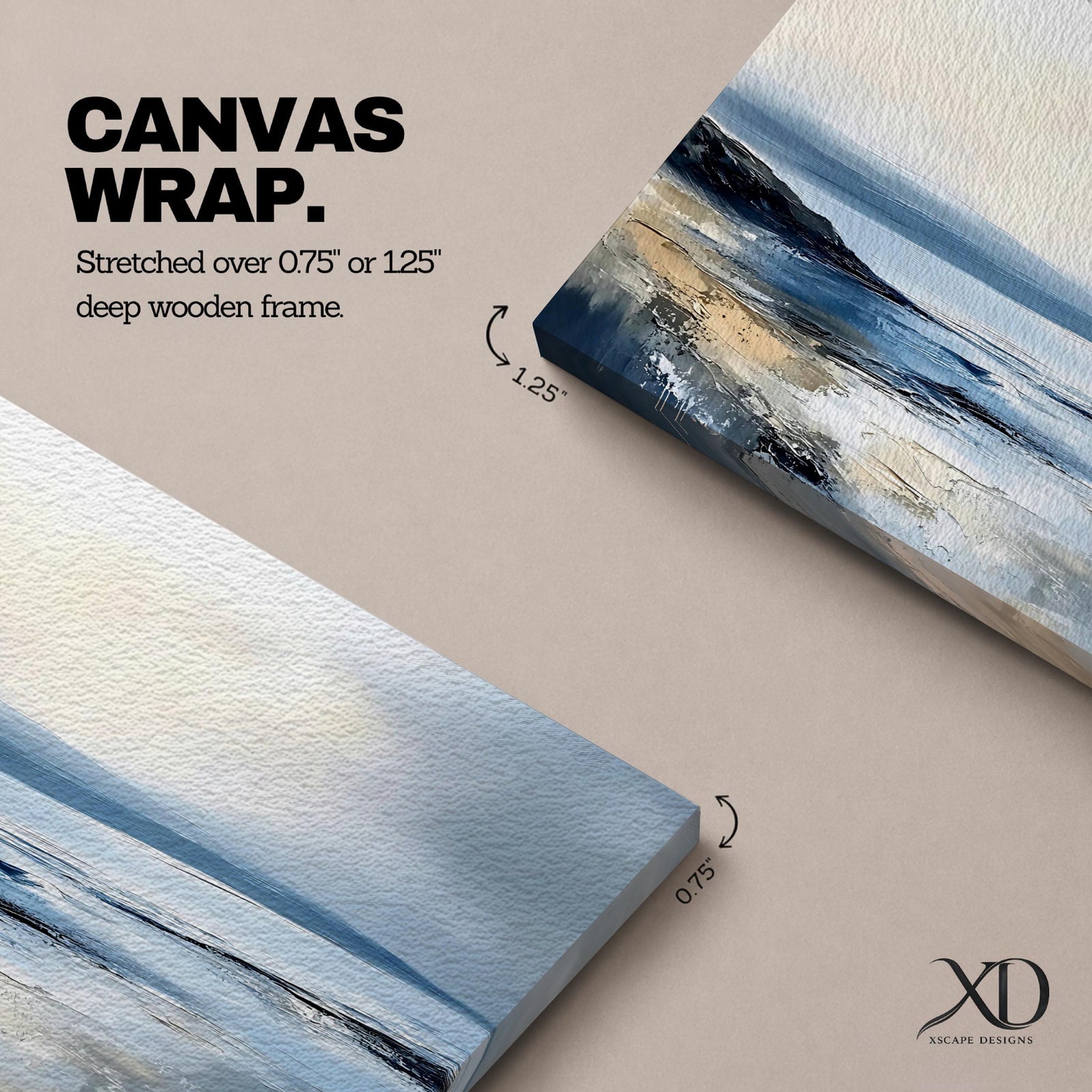 Seascape Wall Art Coastal Ocean Framed Canvas Abstract Landscape Gift Beach Home Decor