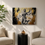 Lady Justice Wall Art Scales Balance Framed Canvas Legal Symbol Attorney Law Office Decor