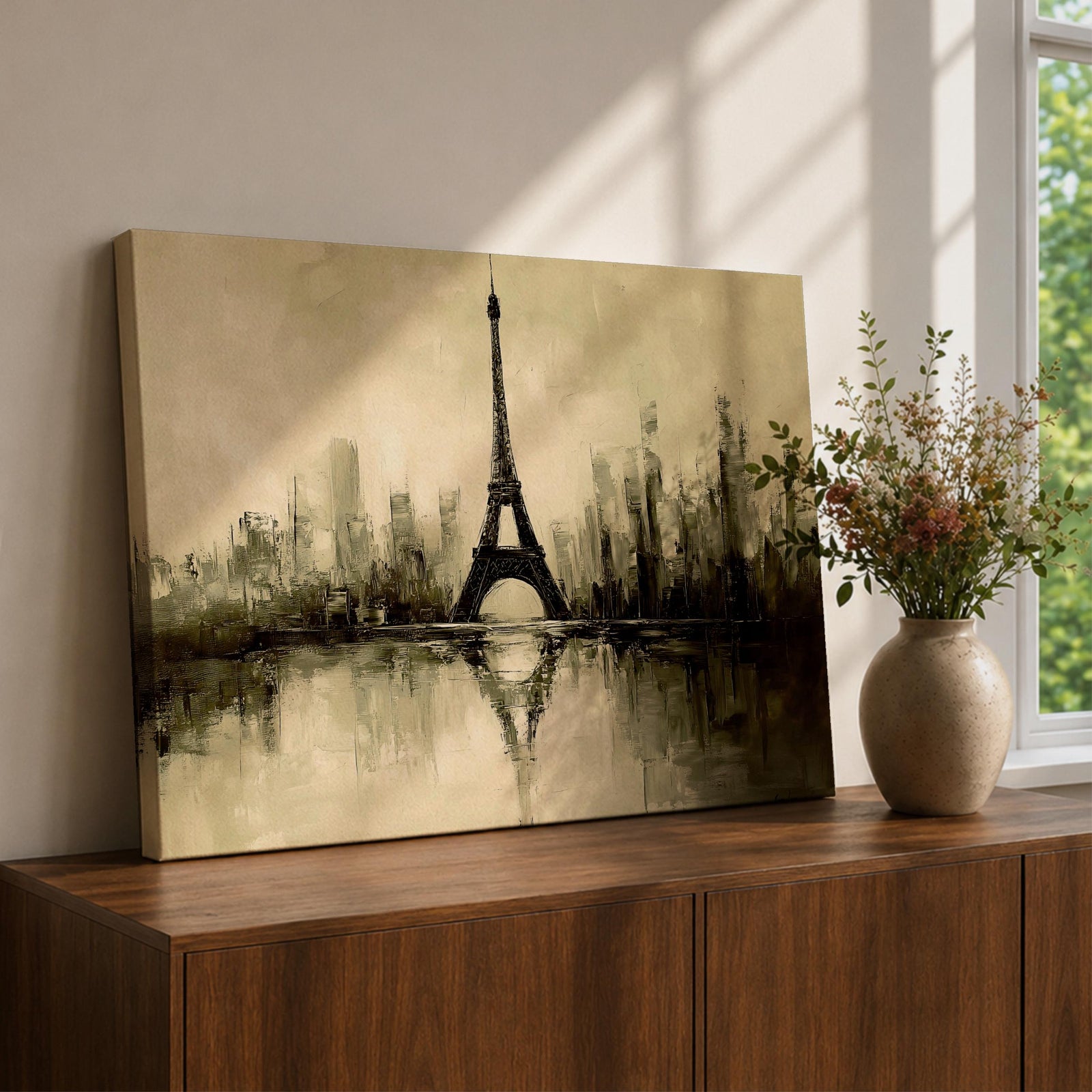 Eiffel Tower Wall Art Paris Landmark Framed Canvas Paris Vintage City Romantic Home Decor