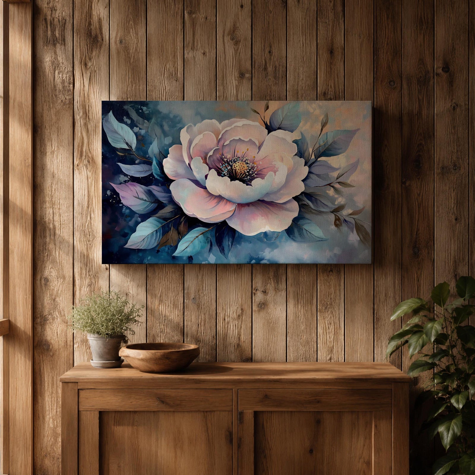 Peony Wall Art Garden Blossom Framed Canvas Botanical Floral Elegant Bedroom Home Decor