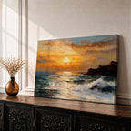 Ocean Sunset Wall Art Seascape Framed Canvas Coastal Landscape Living Room Home Decor