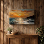 Ocean Sunset Wall Art Seascape Framed Canvas Coastal Landscape Living Room Home Decor