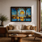 Masjid Al Aqsa Wall Art Arch View Framed Canvas Temple Mount Mosaic Islamic Decor