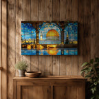 Masjid Al Aqsa Wall Art Arch View Framed Canvas Temple Mount Mosaic Islamic Decor